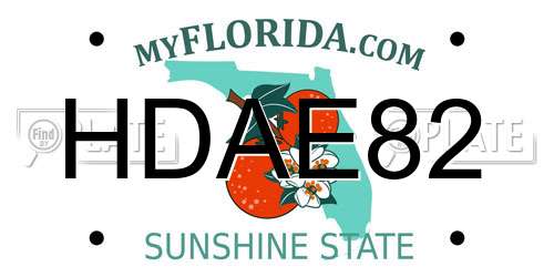 HDAE82 Florida License Plate