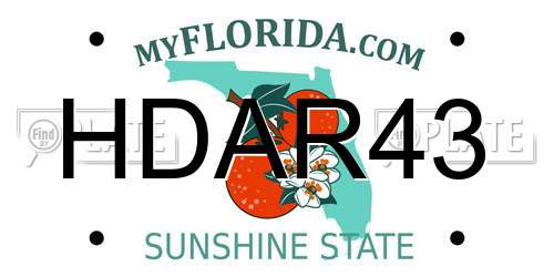 HDAR43 Florida License Plate