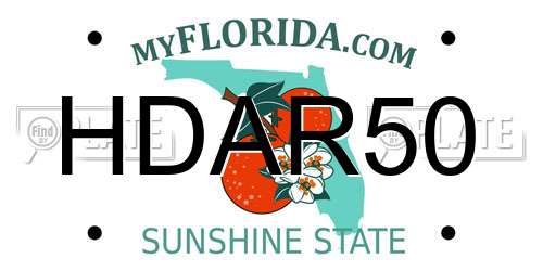 HDAR50 Florida License Plate