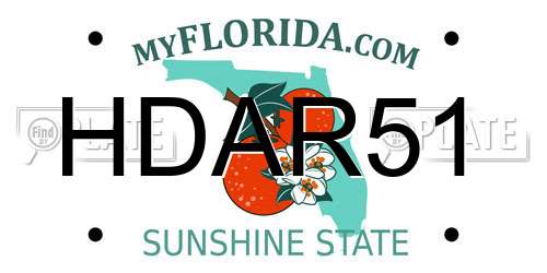 HDAR51 Florida License Plate