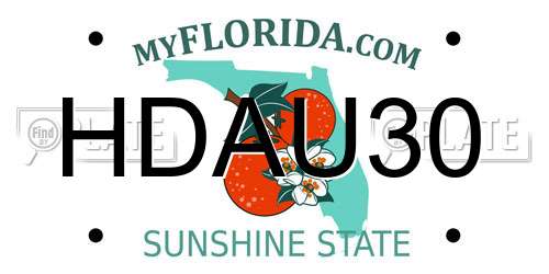 HDAU30 Florida License Plate