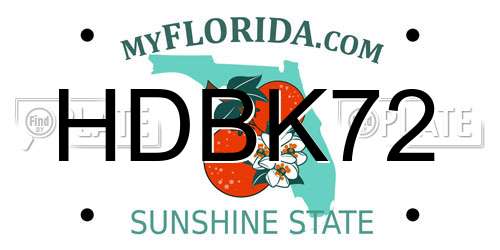 HDBK72 Florida License Plate