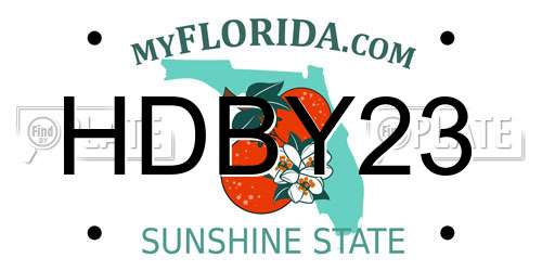 HDBY23 Florida License Plate