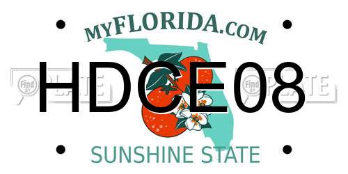 HDCE08 Florida License Plate