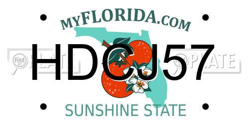 HDCJ57 Florida License Plate