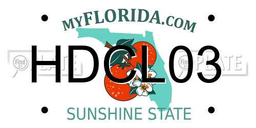 HDCL03 Florida License Plate