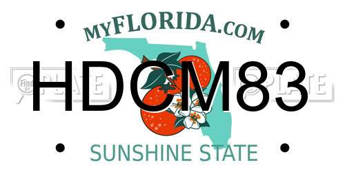 HDCM83 Florida License Plate