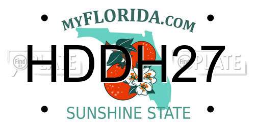 HDDH27 Florida License Plate