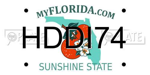 HDDI74 Florida License Plate