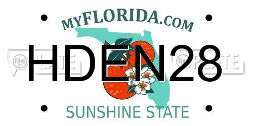 HDEN28 Florida License Plate