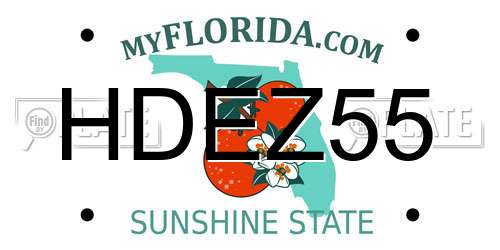HDEZ55 Florida License Plate