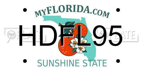 HDFL95 Florida License Plate