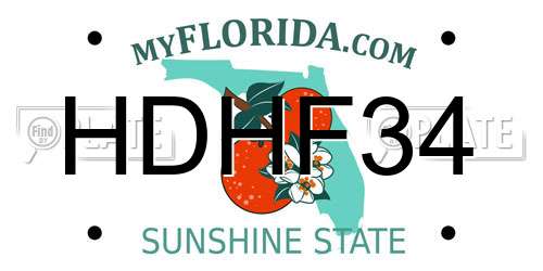 HDHF34 Florida License Plate