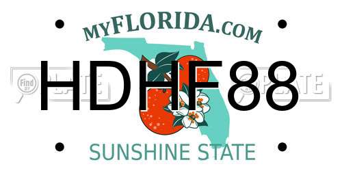 HDHF88 Florida License Plate