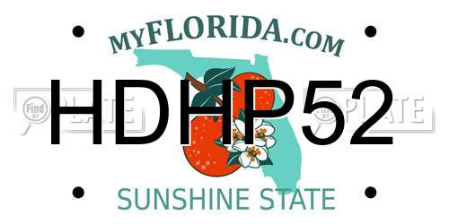 HDHP52 Florida License Plate
