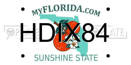 HDIX84 Florida License Plate