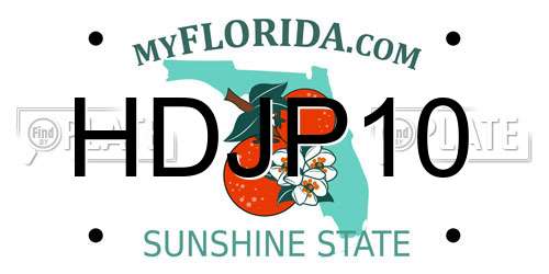 HDJP10 Florida License Plate