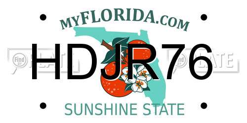 HDJR76 Florida License Plate