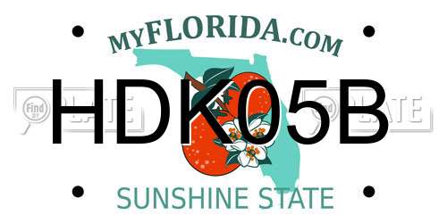 HDK05B Florida License Plate