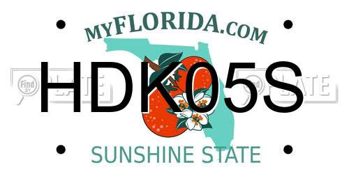 HDK05S Florida License Plate