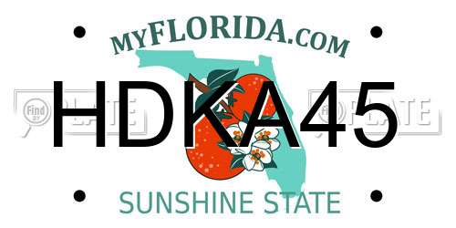 HDKA45 Florida License Plate