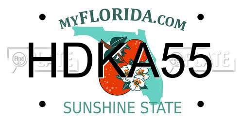 HDKA55 Florida License Plate