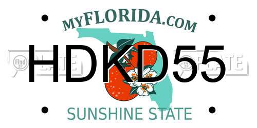HDKD55 Florida License Plate