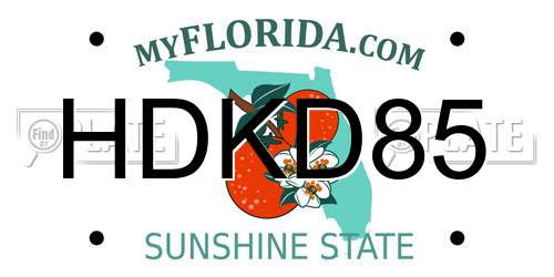 HDKD85 Florida License Plate