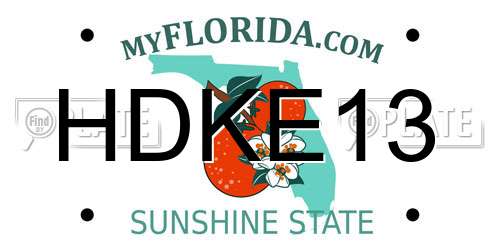 HDKE13 Florida License Plate