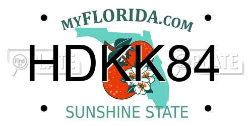 HDKK84 Florida License Plate