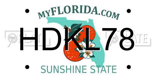 HDKL78 Florida License Plate
