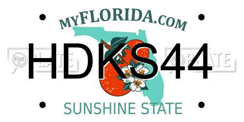 HDKS44 Florida License Plate