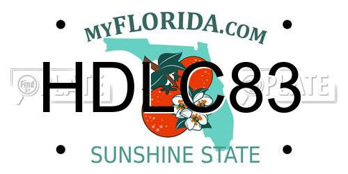 HDLC83 Florida License Plate