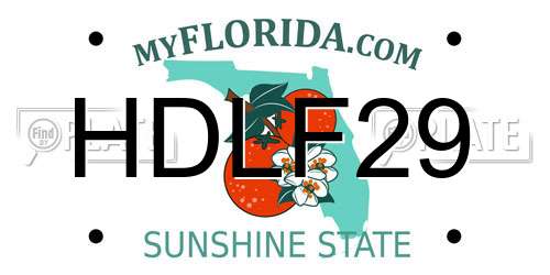 HDLF29 Florida License Plate