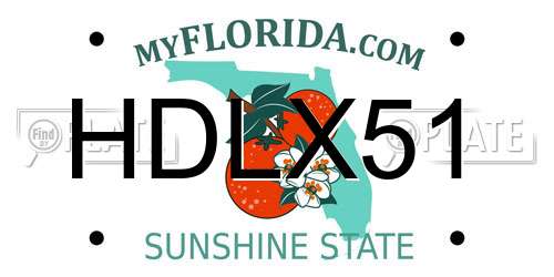 HDLX51 Florida License Plate