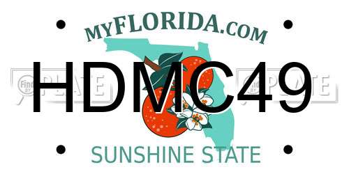 HDMC49 Florida License Plate