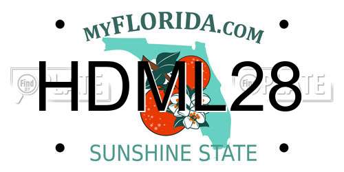 HDML28 Florida License Plate