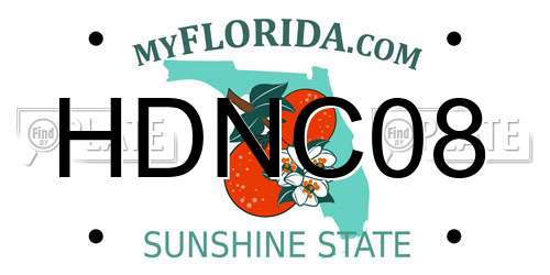 HDNC08 Florida License Plate