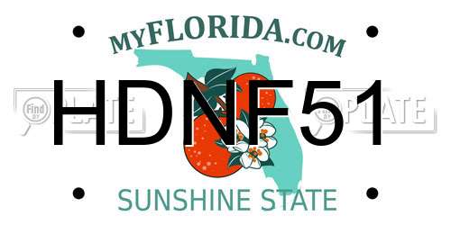 HDNF51 Florida License Plate