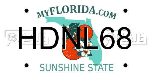 HDNL68 Florida License Plate