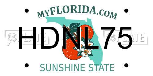 HDNL75 Florida License Plate