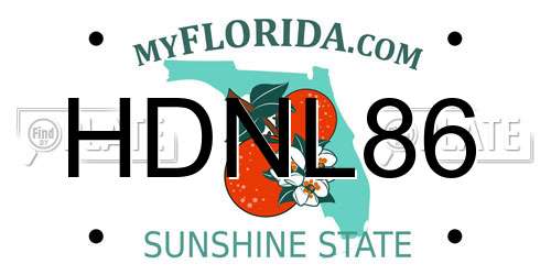 HDNL86 Florida License Plate