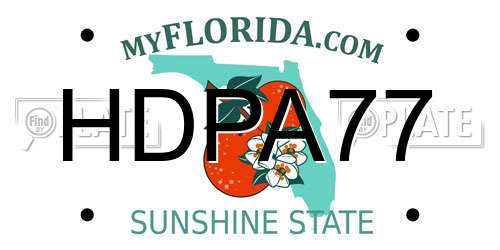 HDPA77 Florida License Plate