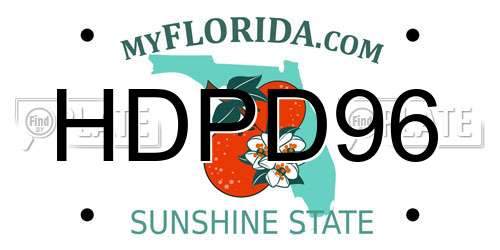 HDPD96 Florida License Plate