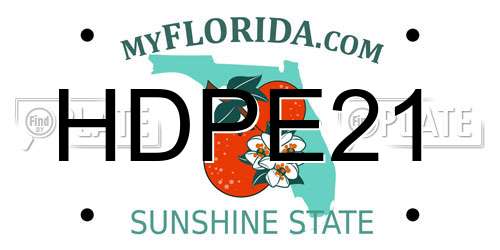 HDPE21 Florida License Plate