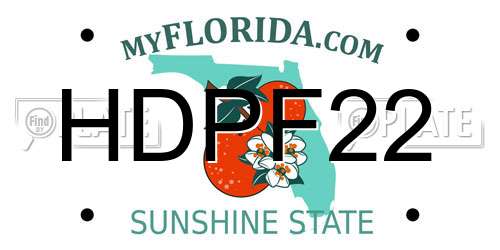 HDPF22 Florida License Plate
