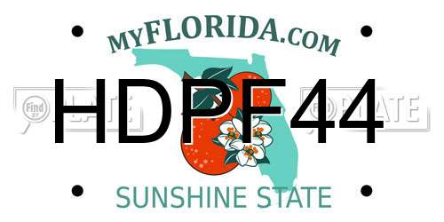 HDPF44 Florida License Plate