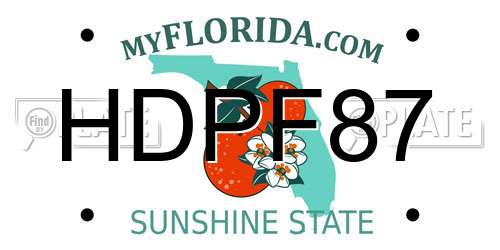 HDPF87 Florida License Plate