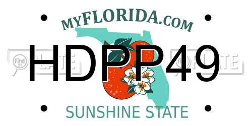 HDPP49 Florida License Plate