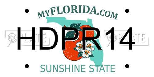 HDPR14 Florida License Plate